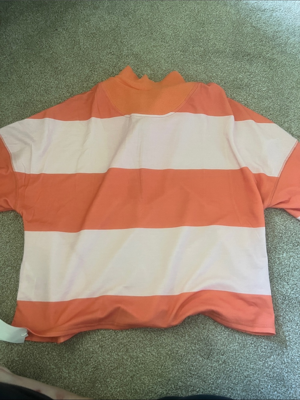 Orange & Cream Striped Zip Pullover Set - Picture 3 of 4